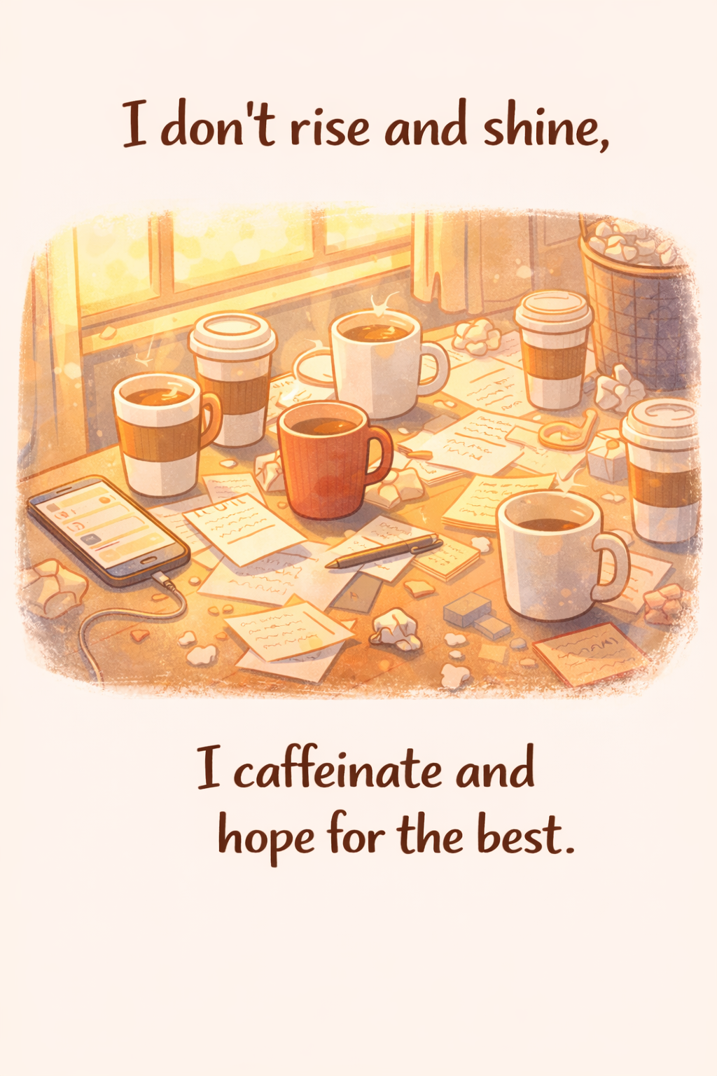 I don’t rise and shine. I