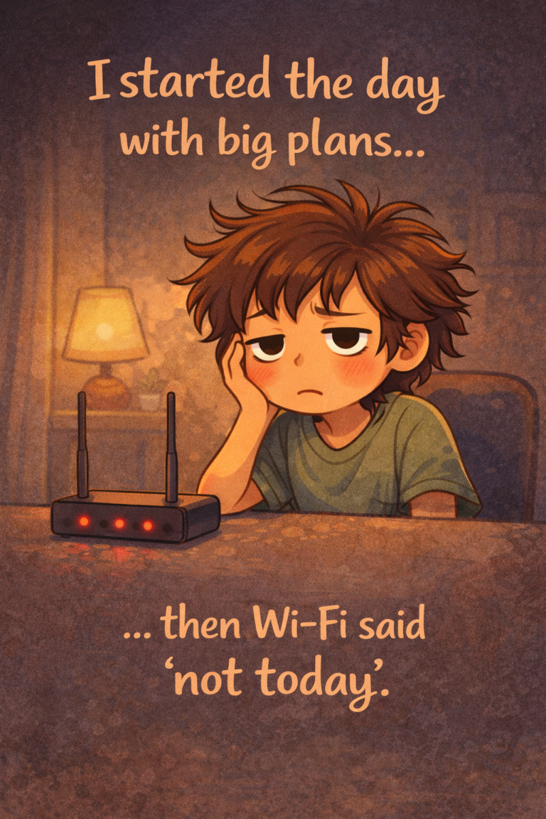 I started the day with big plans… then Wi-Fi said ‘not today.