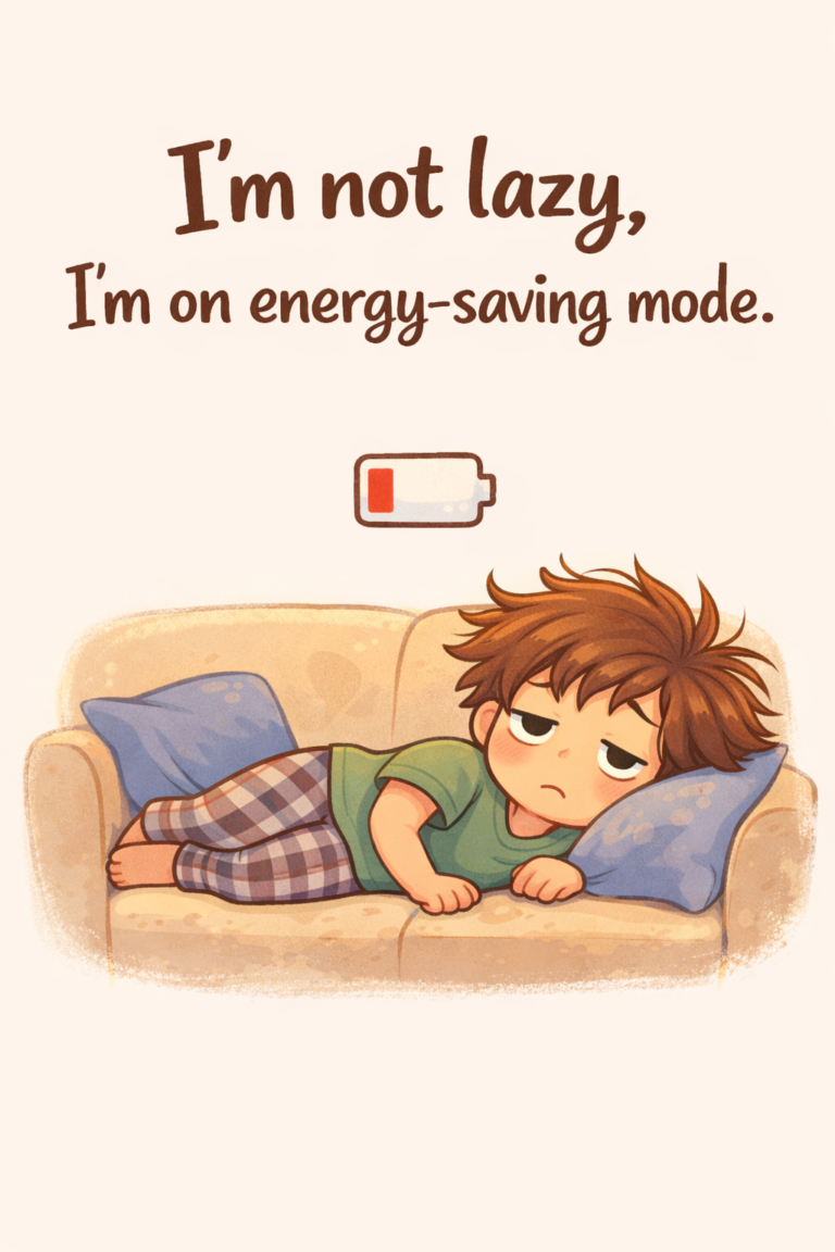 I’m not lazy, I’m on energy-saving mode.