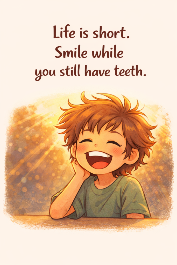 Life is short. Smile while you still have teeth.