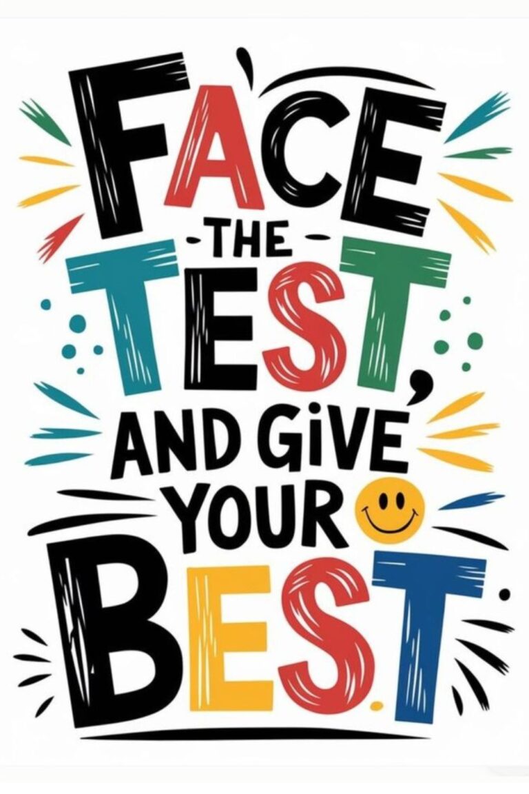 Face the test, and give your best