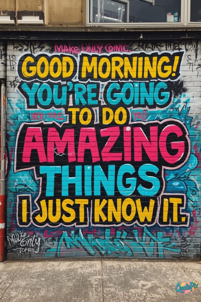 Good morning! You’re going to do amazing things today. I just know it