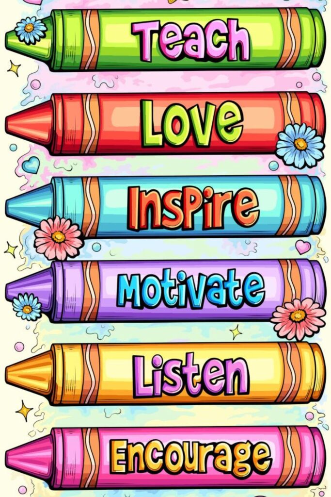 Teach, Love, Inspire, Motivate, Listen, Encourage.