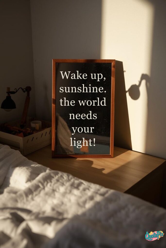 Wake up, sunshine. the world needs your light!