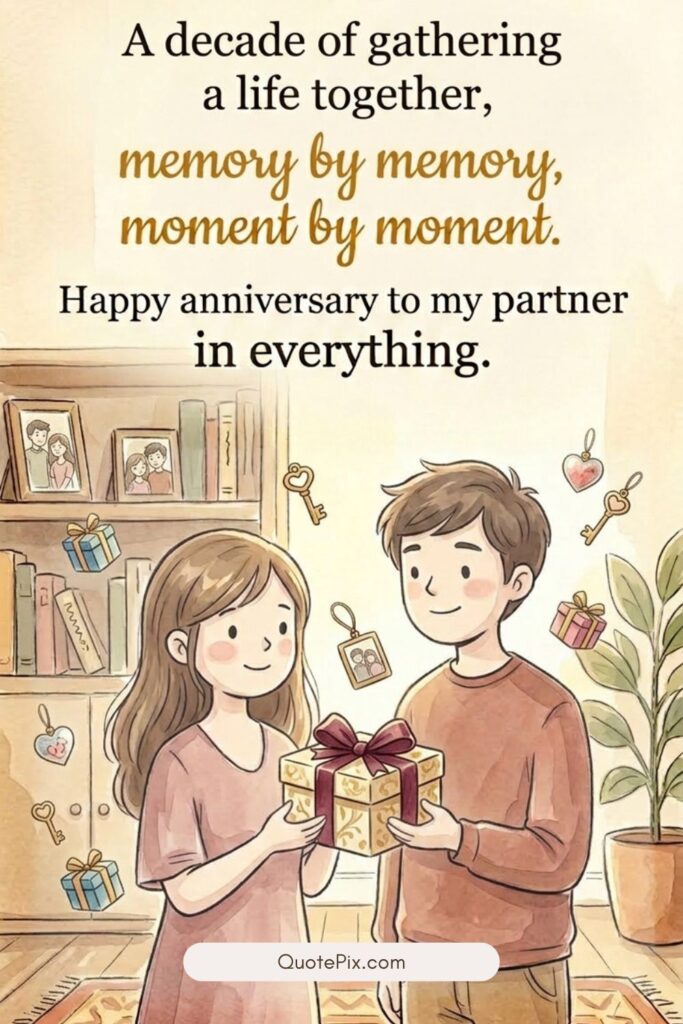 A decade of building a life together brick by brick, moment by moment.  Happy anniversary to my partner in everything.