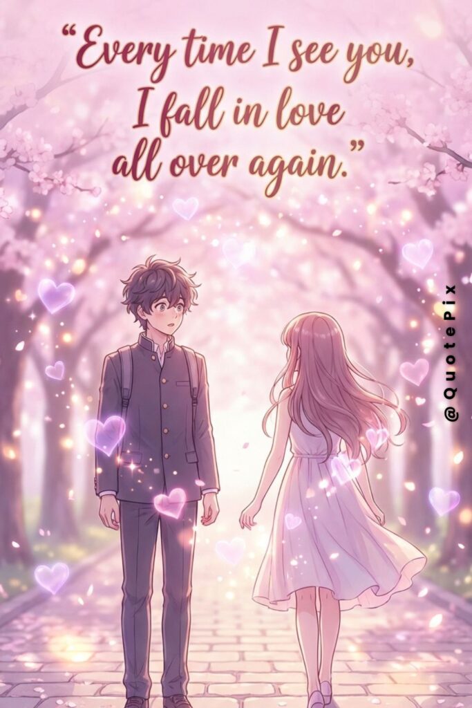 Every time I see you, I fall in… Every time I see you, I fall in love all over again.