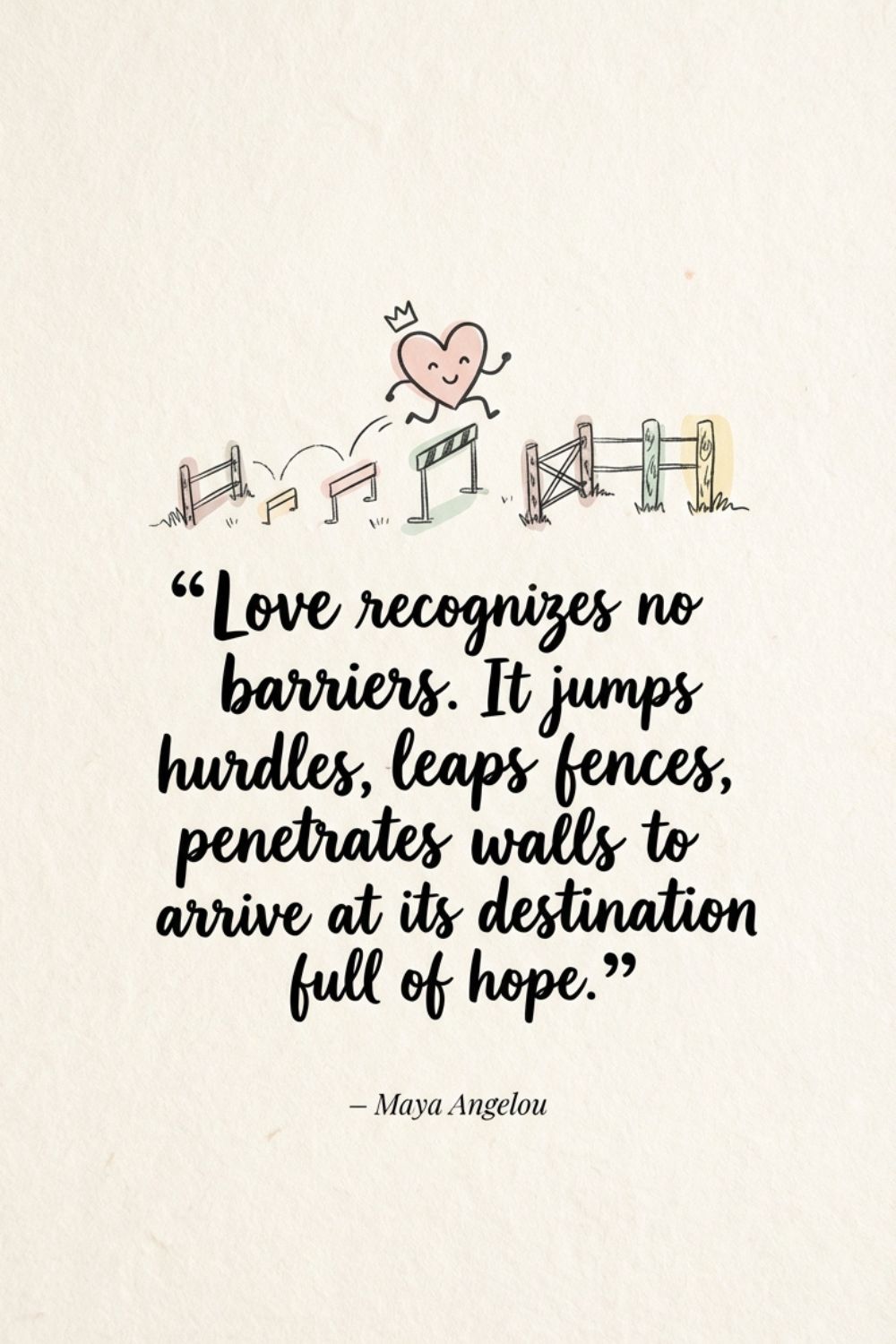 Love recognizes no barriers. It jumps hurdles, leaps&hellip;