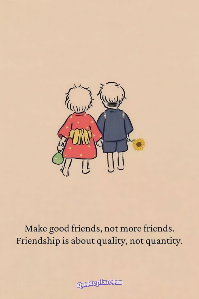 Make good friends, not more friends. Friendship is about quality, not quantity.