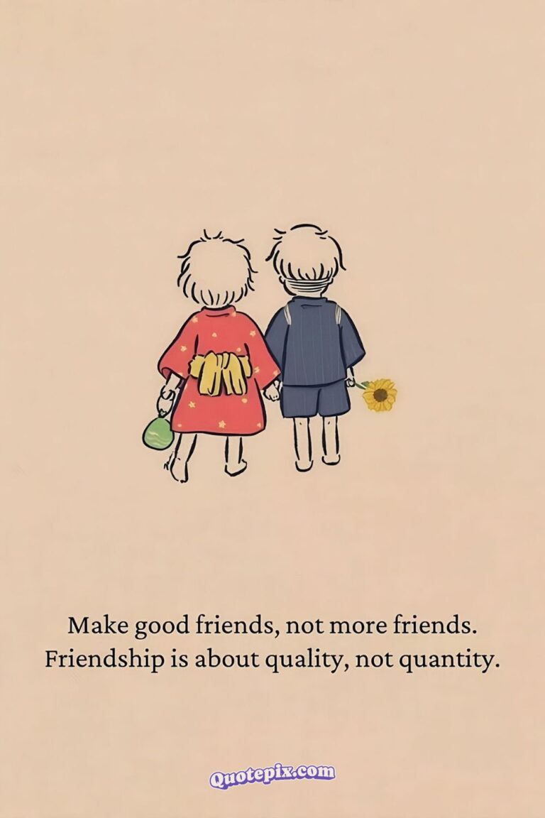 Make good friends, not more friends. Friendship is about quality, not quantity.