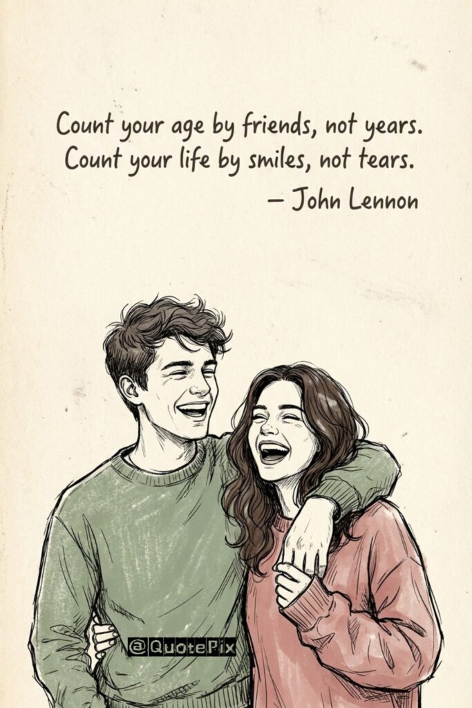 Count your age by friends, not years. Count your life by smiles, not tears. – John Lennon