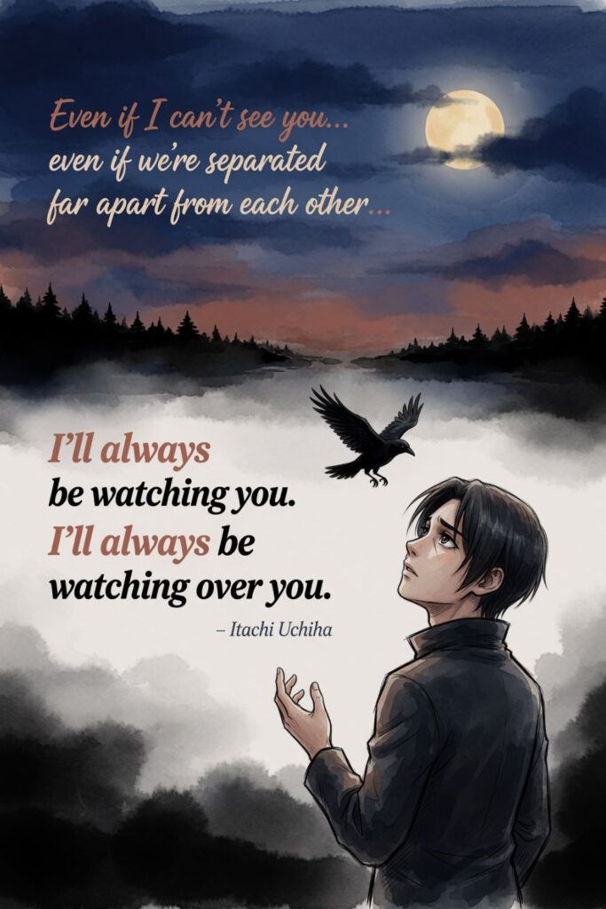 Even if I can't see you… even if we're separated far apart from each other…  I'll always be watching you. I'll always be watching over you.