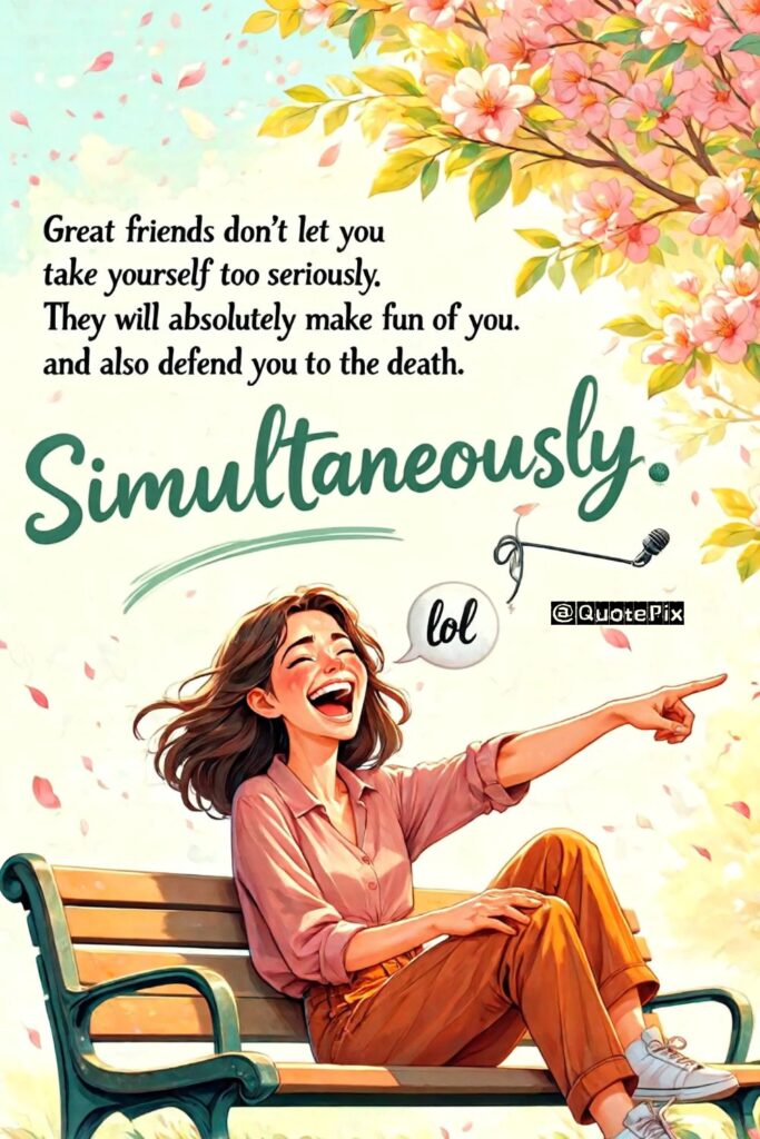 Great friends don’t let you take yourself too&hellip;