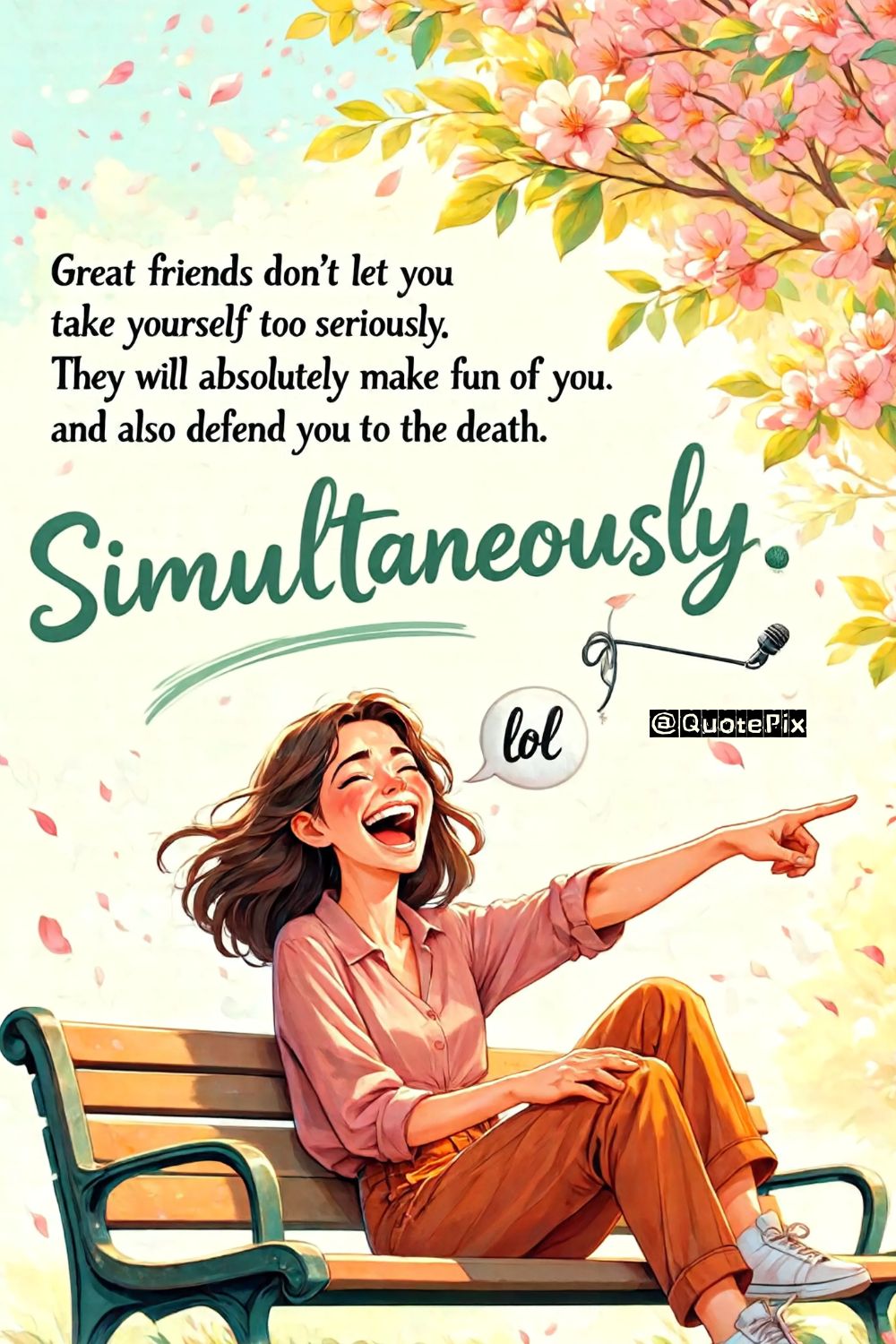 Great friends don’t let you take yourself too&hellip;