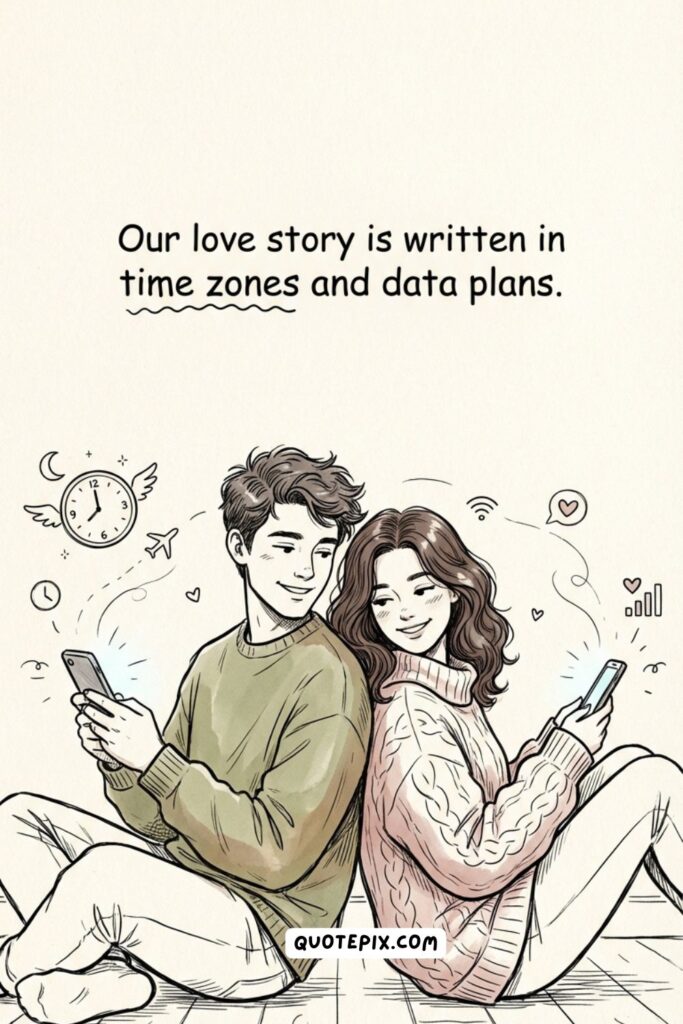 Our love story is written in time zones… Long Distance Quotes