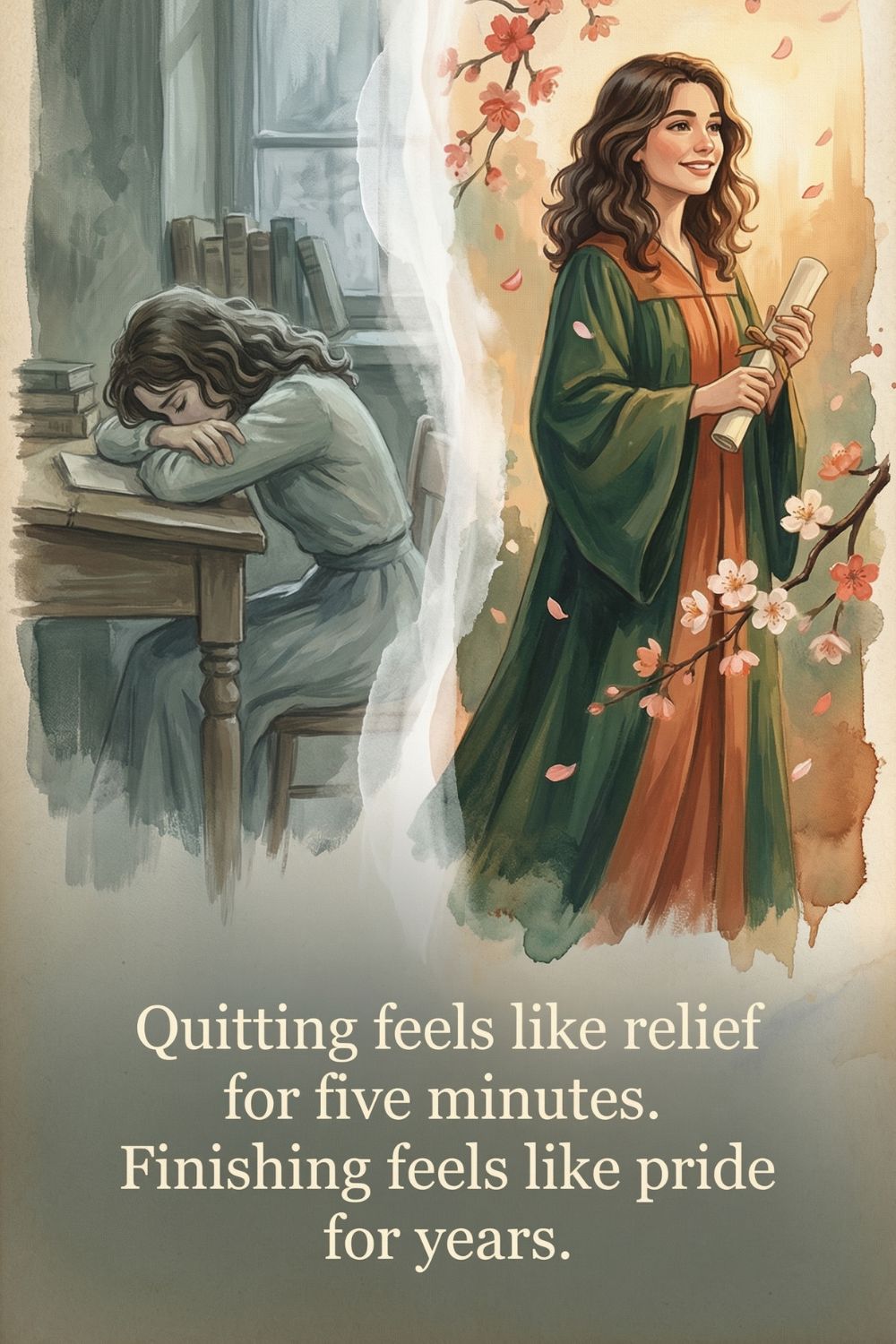 Quitting feels like relief for five minutes. Finishing&hellip;