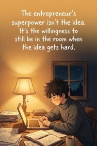 The entrepreneur's superpower isn't the idea. It's the willingness to still be in the room when the idea gets hard