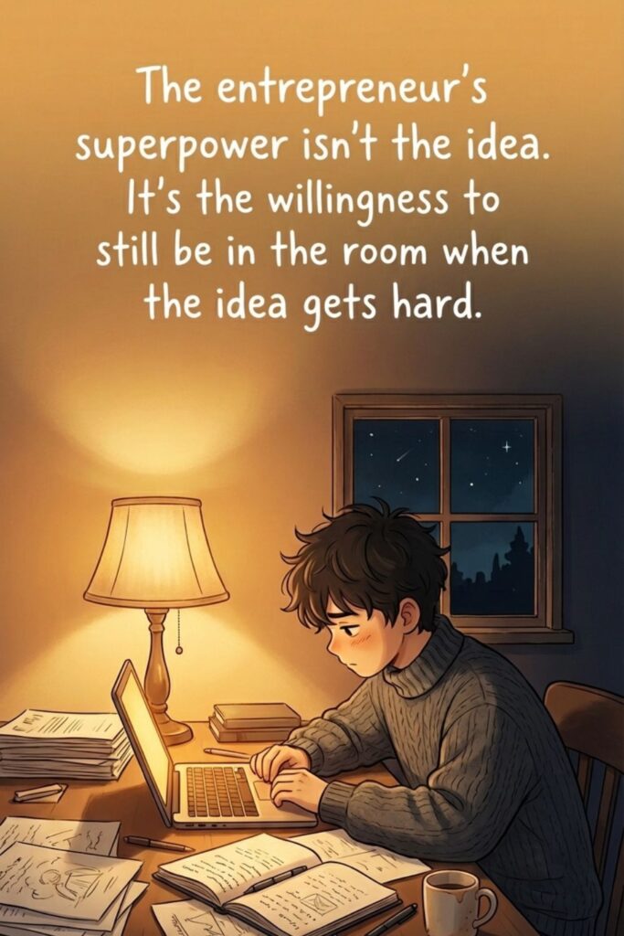 The entrepreneur's superpower isn't the idea. It's the willingness to still be in the room when the idea gets hard