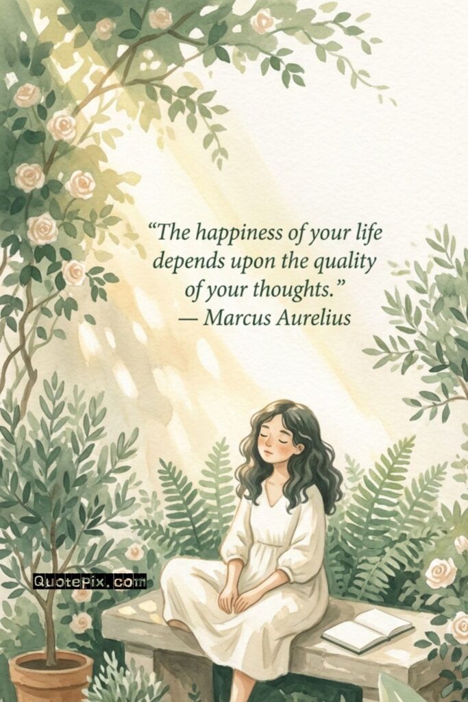 The happiness of your life depends upon the quality of your thoughts. - Marcus Aurelius