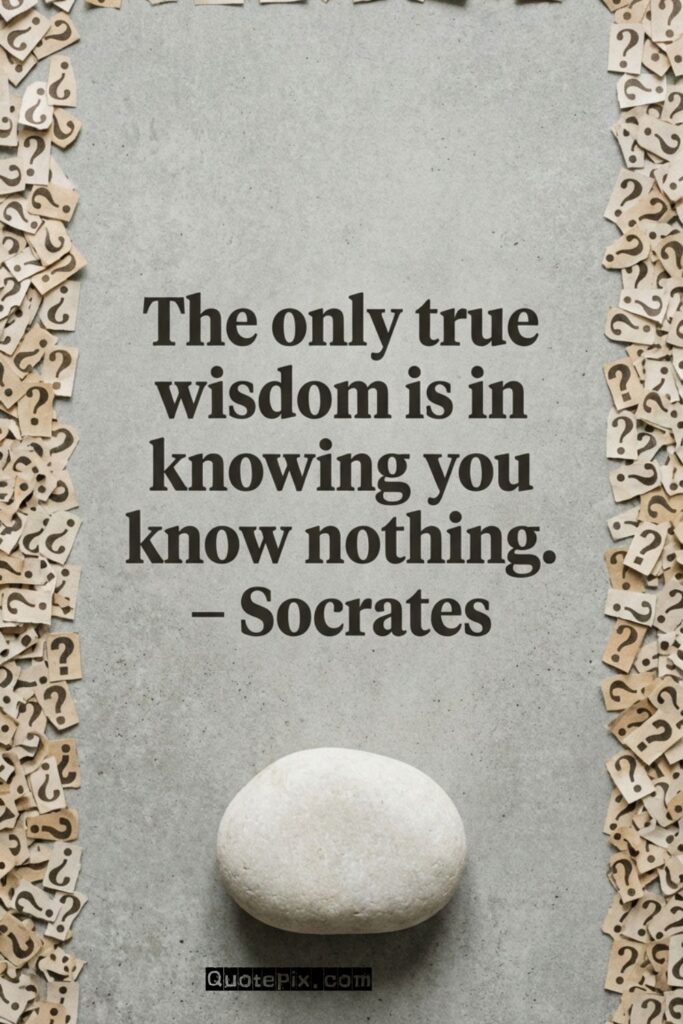The only true wisdom is in knowing you know nothing. – Socrates