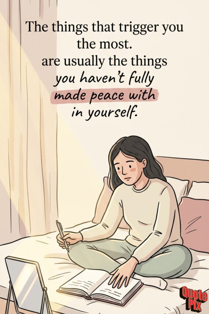 The things that trigger you the most are… The things that trigger you the most are usually the things you haven't fully made peace with in yourself