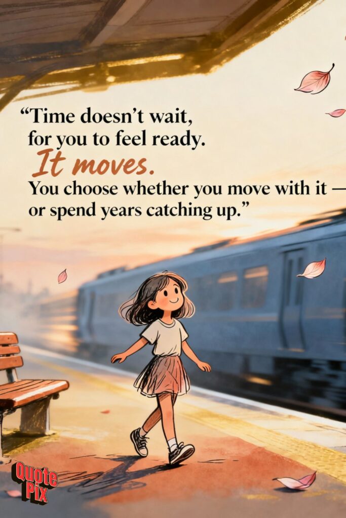 Time doesn't wait for you to feel ready.… Time doesn't wait for you to feel ready. It moves. You choose whether you move with it — or spend years catching up
