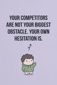Your competitors are not your biggest obstacle. Your own hesitation is