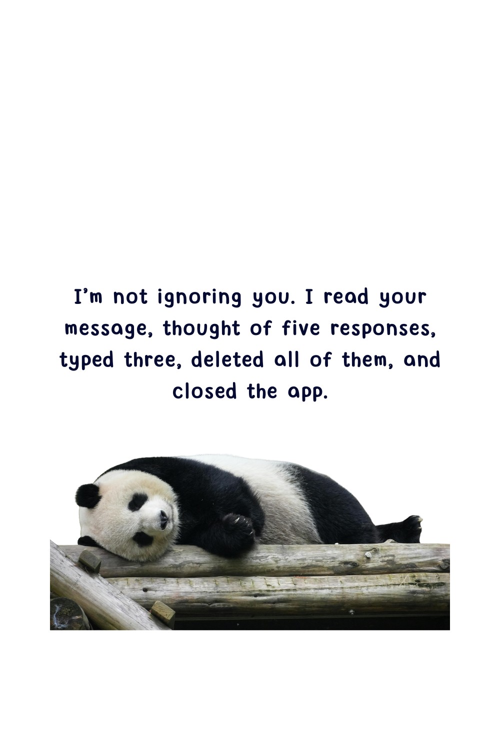 I’m not ignoring you. I read your message,&hellip;