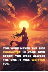 You were never the side character in your own story. You were always the one it was written for