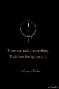 There is a crack in everything. That's how the light&hellip;