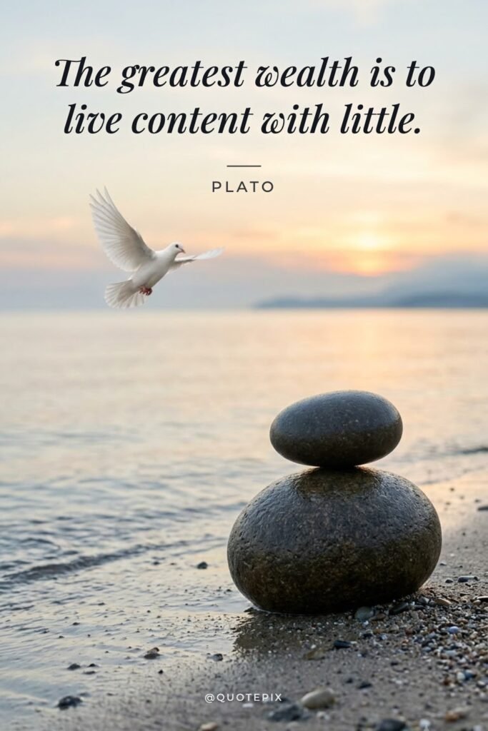 The greatest wealth is to live content with little. —…