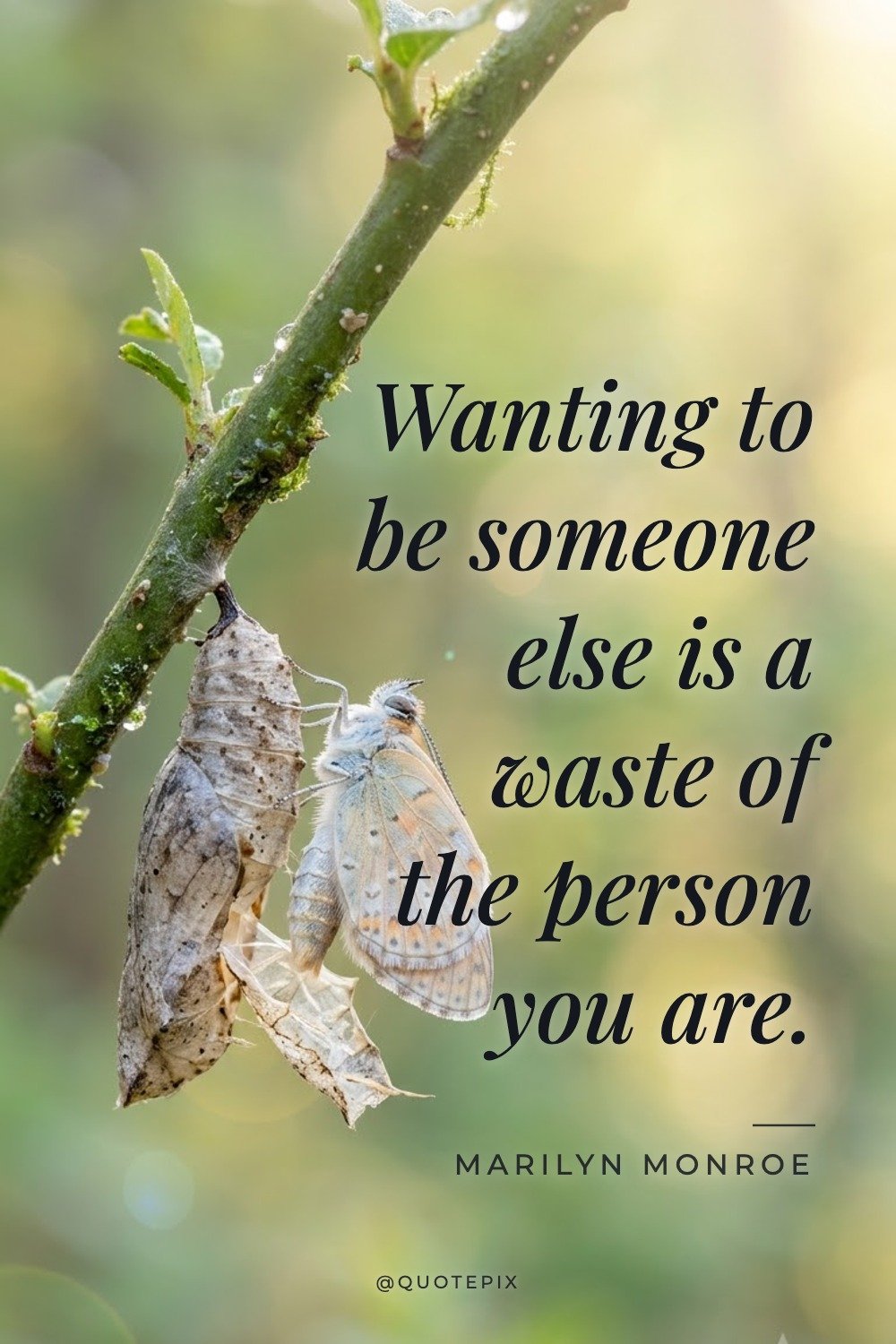 Wanting to be someone else is a waste of the…